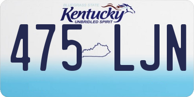 KY license plate 475LJN