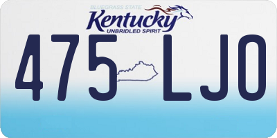 KY license plate 475LJO