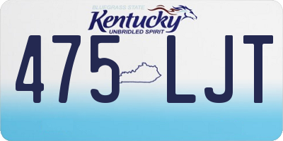 KY license plate 475LJT