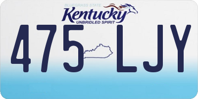 KY license plate 475LJY