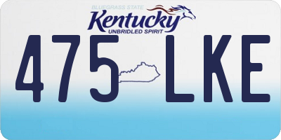 KY license plate 475LKE