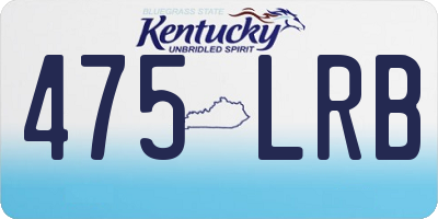 KY license plate 475LRB