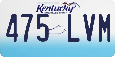 KY license plate 475LVM