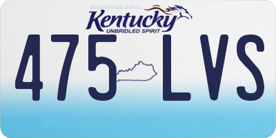 KY license plate 475LVS