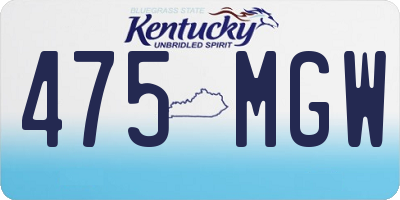 KY license plate 475MGW