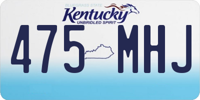 KY license plate 475MHJ