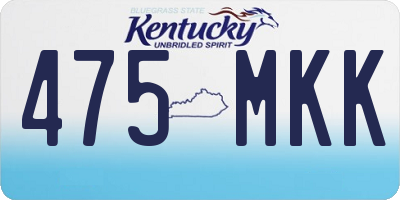 KY license plate 475MKK