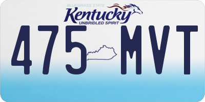KY license plate 475MVT