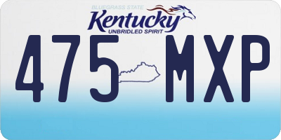 KY license plate 475MXP