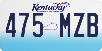 KY license plate 475MZB