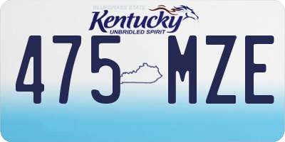 KY license plate 475MZE