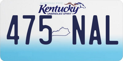 KY license plate 475NAL