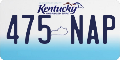 KY license plate 475NAP