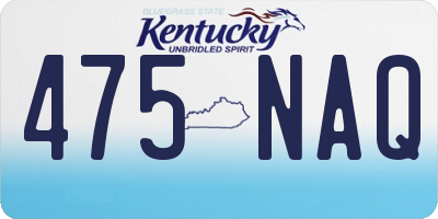 KY license plate 475NAQ