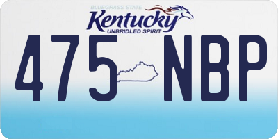 KY license plate 475NBP