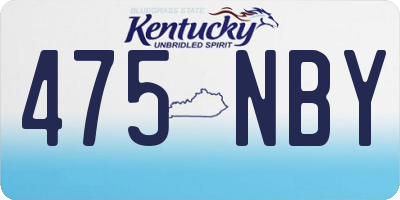 KY license plate 475NBY