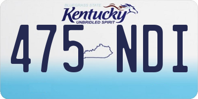 KY license plate 475NDI