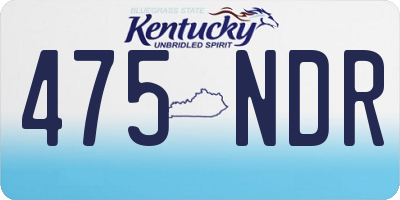 KY license plate 475NDR
