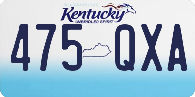 KY license plate 475QXA
