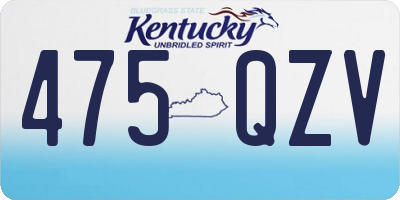 KY license plate 475QZV