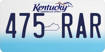 KY license plate 475RAR