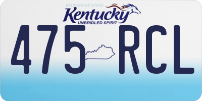 KY license plate 475RCL