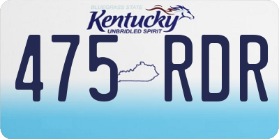 KY license plate 475RDR