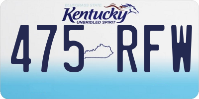 KY license plate 475RFW