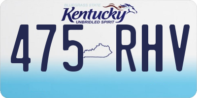 KY license plate 475RHV