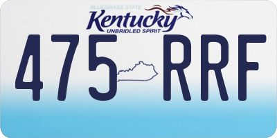 KY license plate 475RRF