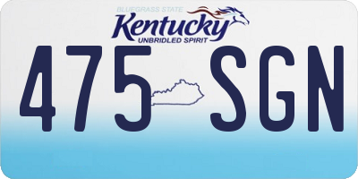 KY license plate 475SGN