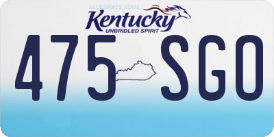 KY license plate 475SGO