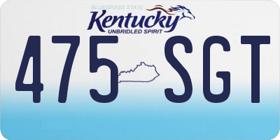 KY license plate 475SGT