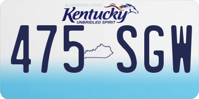 KY license plate 475SGW