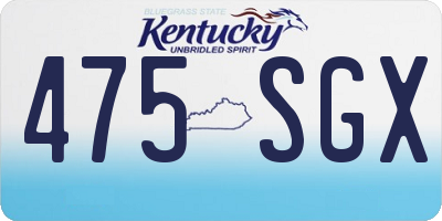 KY license plate 475SGX