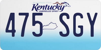KY license plate 475SGY