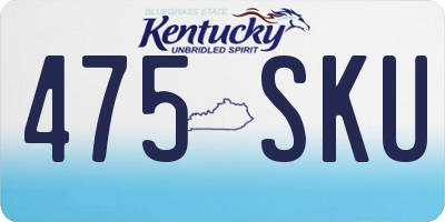 KY license plate 475SKU