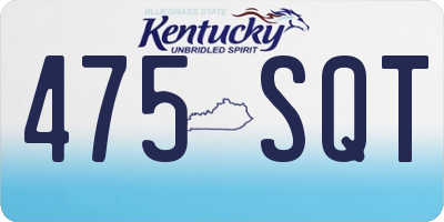KY license plate 475SQT