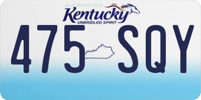 KY license plate 475SQY