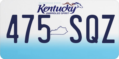 KY license plate 475SQZ