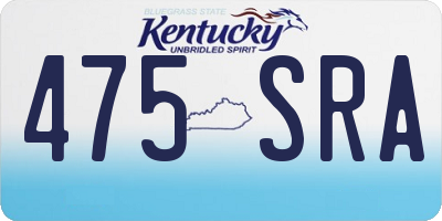 KY license plate 475SRA