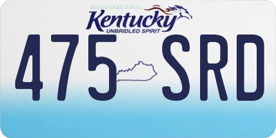 KY license plate 475SRD