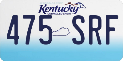 KY license plate 475SRF