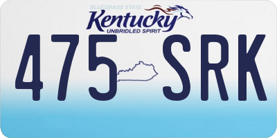 KY license plate 475SRK