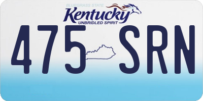 KY license plate 475SRN