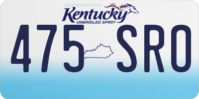 KY license plate 475SRO