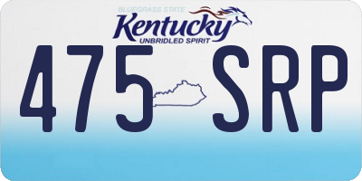 KY license plate 475SRP