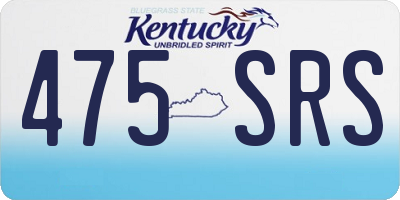 KY license plate 475SRS
