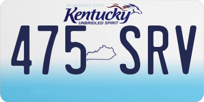 KY license plate 475SRV