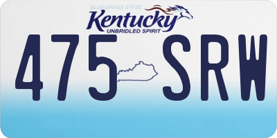 KY license plate 475SRW